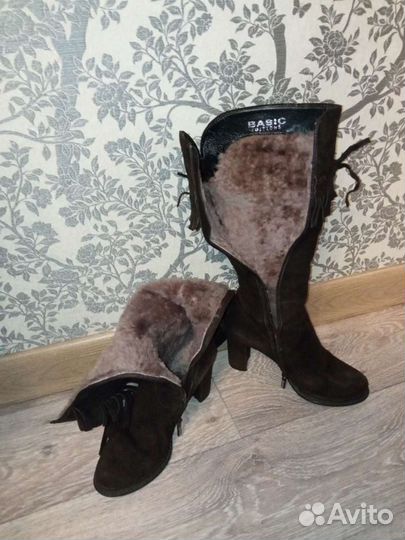 Сапоги зимние женские натуральная замша, размер 37