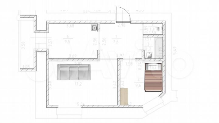 2-к. квартира, 49,7 м², 3/10 эт.