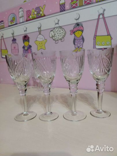 Стаканы(стекло), рюмки, фужеры(хрусталь)