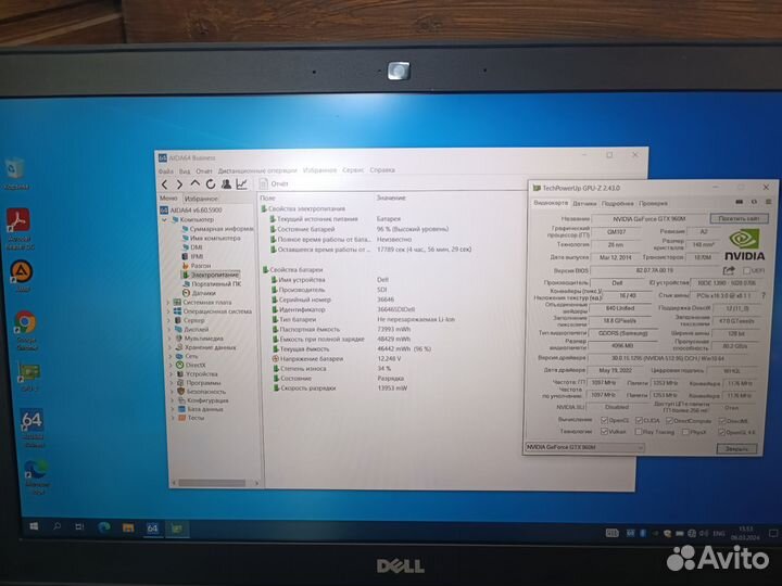 Игровой ноутбук dell P57F, GTX 960m, i56300