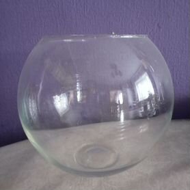 Аквариум для рыбок круглый ваза