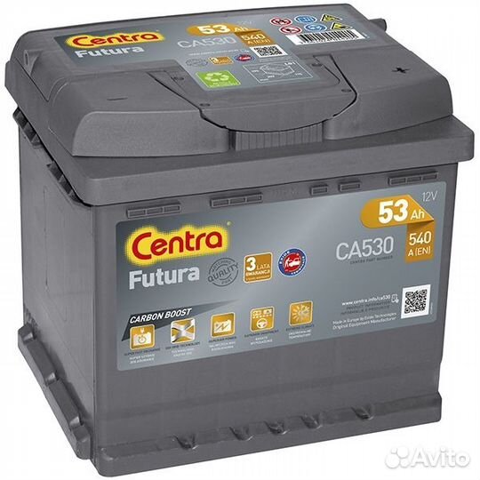 53Ah CA530 Аккумулятор Centra Futura
