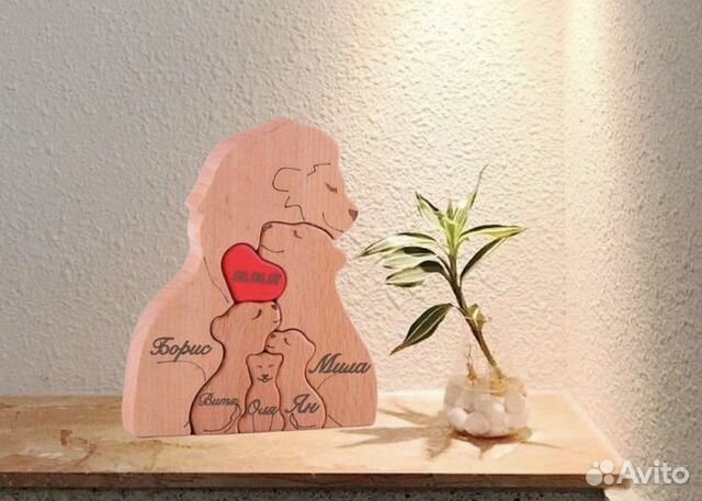 Фигурки из дерева семья животных