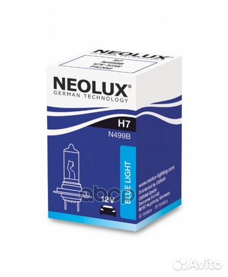 Лампа накаливания H7 55W 12V PX26D 10X2 neolux
