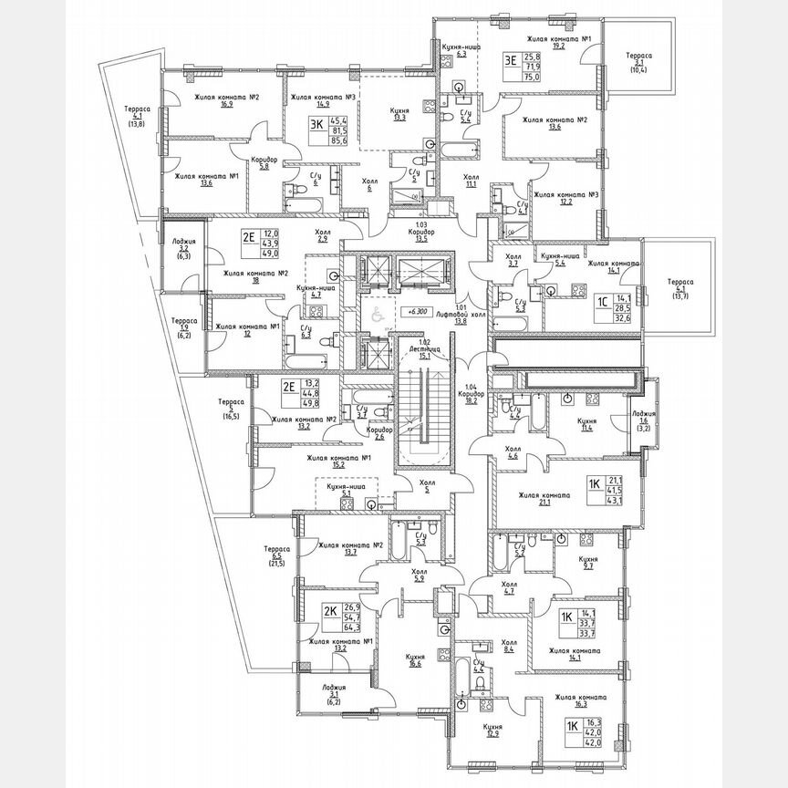 3-к. квартира, 81,5 м², 2/19 эт.