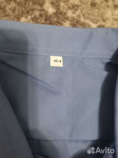 Рубашка военная голубая с коротким рукавом