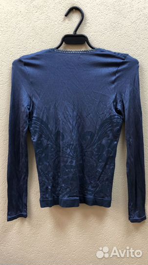 Блузка с длинным рукавом с кружевом на воротнике с