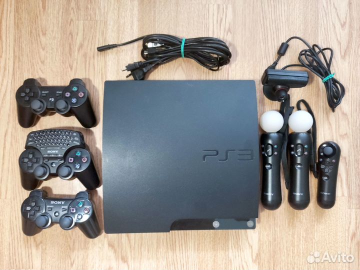 PS3 Slim 250gb как новая + 53 игры