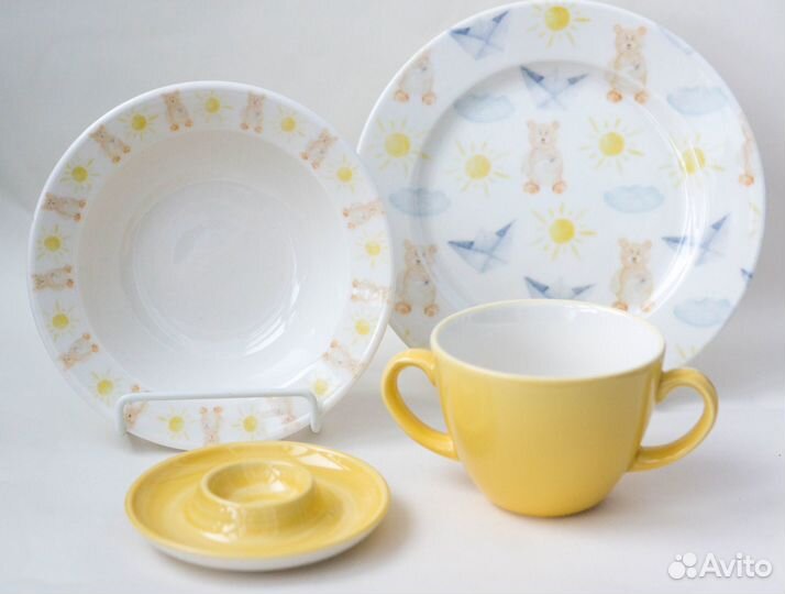 Набор детской посуды фарфор 4 предмета