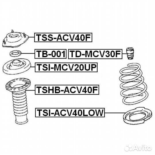 Опора амортизатора переднего toyota camry acv3#/mc