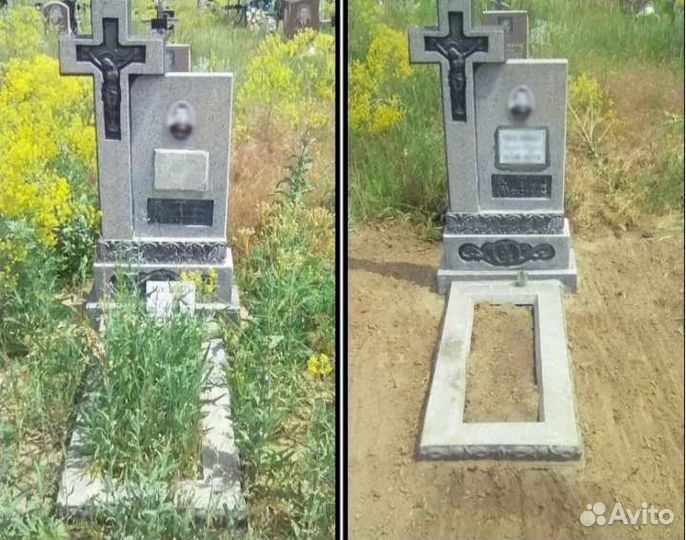 Уборка могил, мест захоронений на кладбище