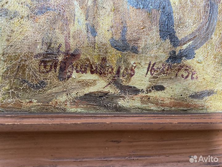Картина маслом на холсте охотники на привале копия