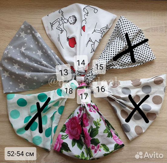 Косынки на резинке хлопковые для девочек