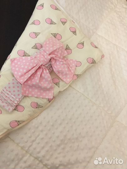 Конверт зимний на выписку для девочки