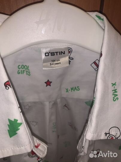 Новогодняя рубашка для мальчика 104