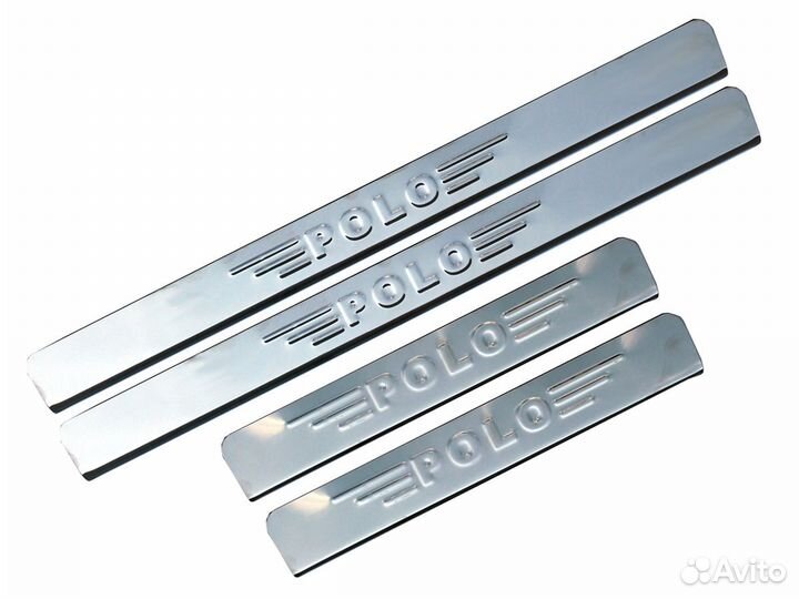 Накладки порогов VW Polo c 10-17 г. нержавейка