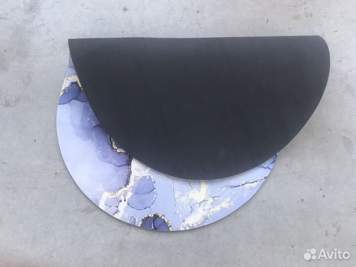 Коврик для ванной мрамор голубой противоскользящий