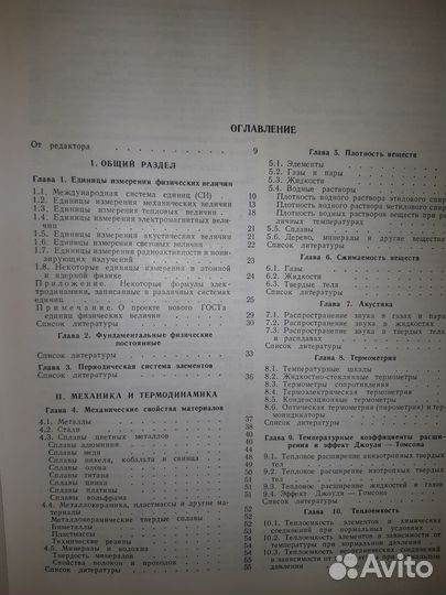 Таблицы физических величин. Справочник