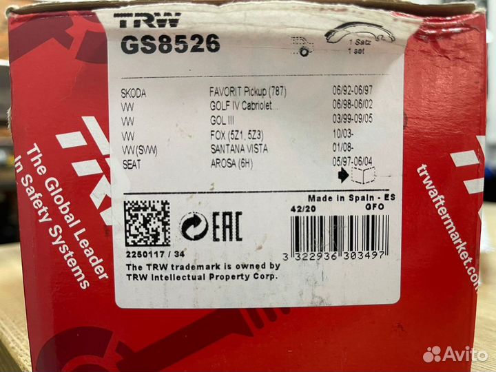 Тормозные колодки задние на volkswagen polo