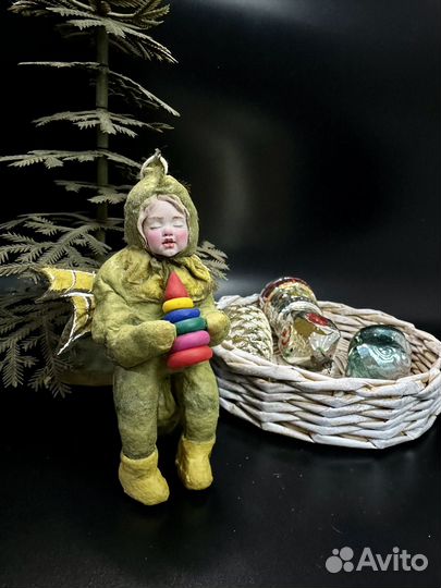 Ватные елочные игрушки СССР