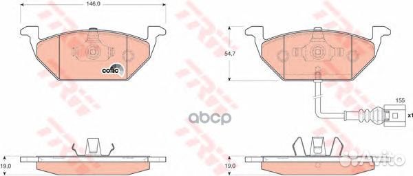 Колодки тормозные передние с датчиком audi A3 0