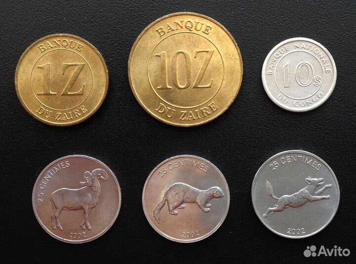 Монеты конго (заир)