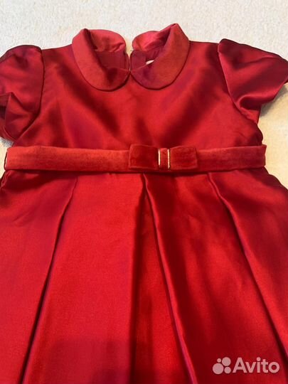 Платье для девочки 98 нарядное красное из атласа