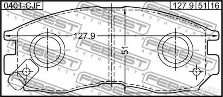 Febest 0401CJF Колодки тормозные передние