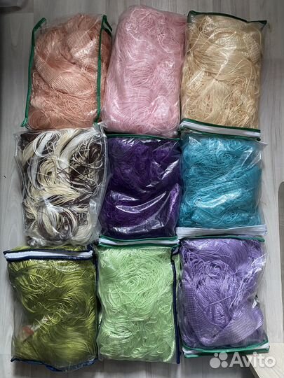 В ассортименте нитяные шторы кисея