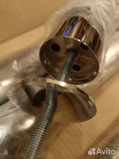 Ножки хром для стеклянного стола с полкой