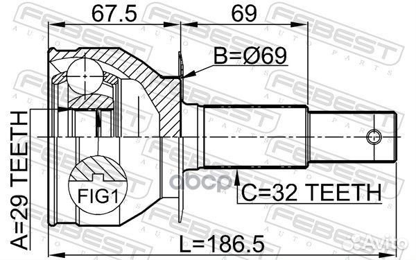 ШРУС внешний зад прав/лев nissan pathfinder