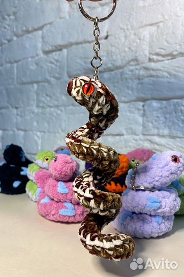 Змея игрушка ручной работы 35см