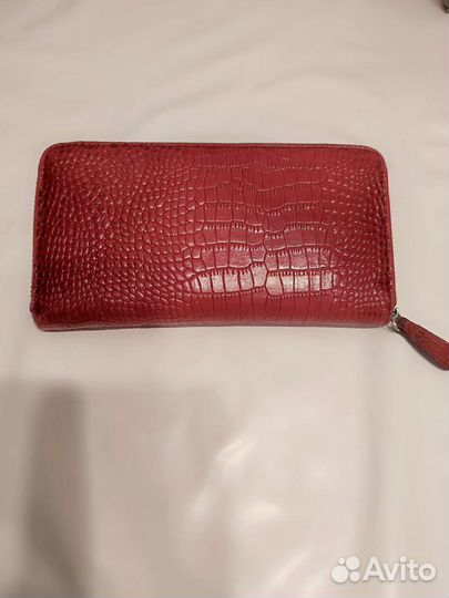Кошелек женский кожаный красный