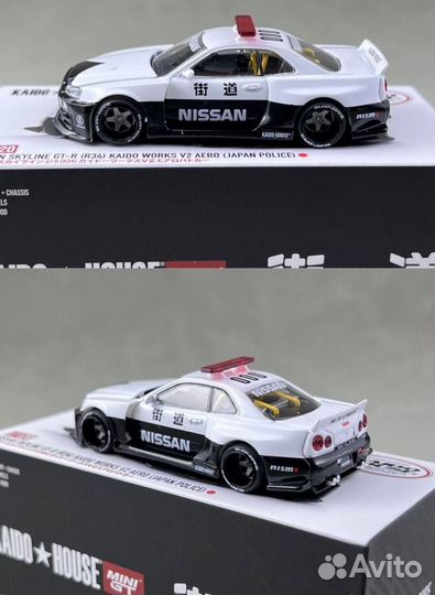 Mini Gt Nissan Skyline R34 Japan Police Kaido