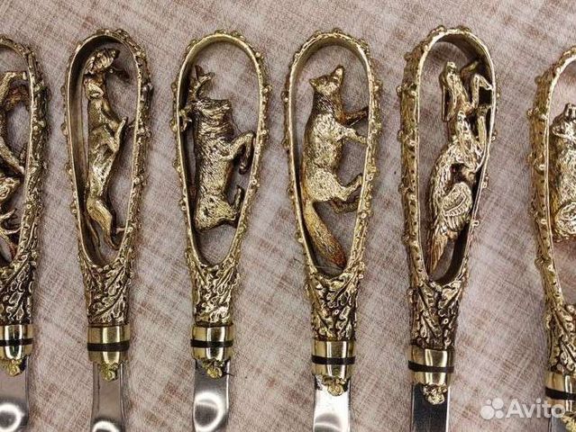 Шампуры в чехле, ручки из латуни 