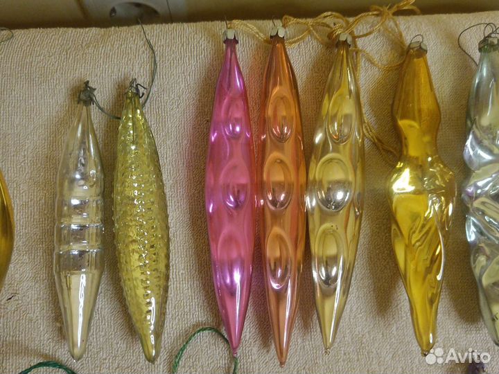 Елочные игрушки СССР сосульки винтаж