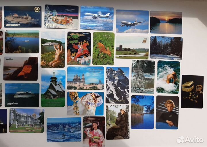 Календарики СССР переливные, стерео, ламиниров