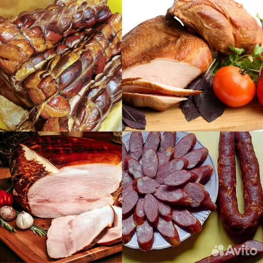Копченое мясо, куры, утки