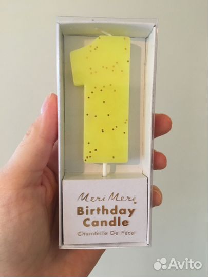 Свеча единичка для торта на годик Meri Meri