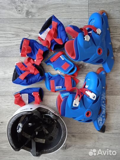 Роллики детские oxelo (6-10лет) 32-34р+защитаoxelo