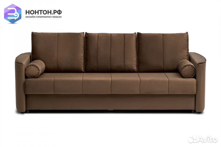 Диван еврокнижка Колибри 3-х местный коричневый