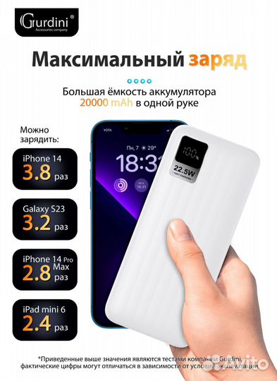 Powerbank Повербанк 20000 mAh Внешний Аккумулятор