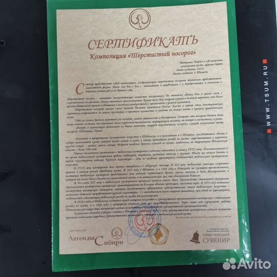 Сувенир Шертистый носорог