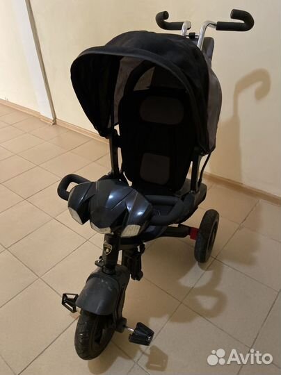 Деткий велосипед-коляска трехколесный с ручкой