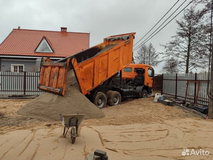 Песок, гравий, щебень с доставкой от 1 до 30 тонн