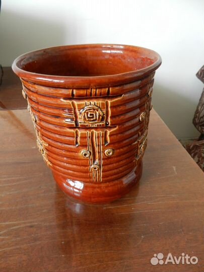 Горшок под цветы, керамика глазурованная