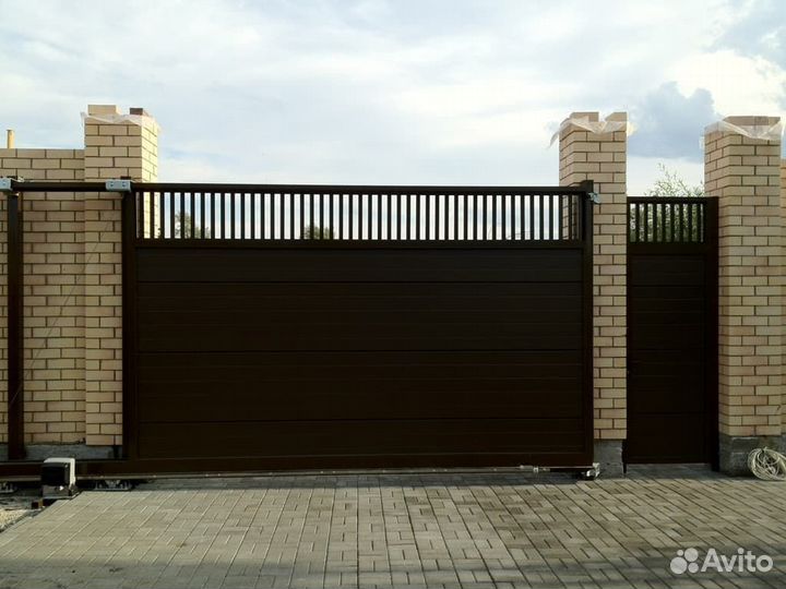 Откатные ворота под ключ с доставкой и установкой