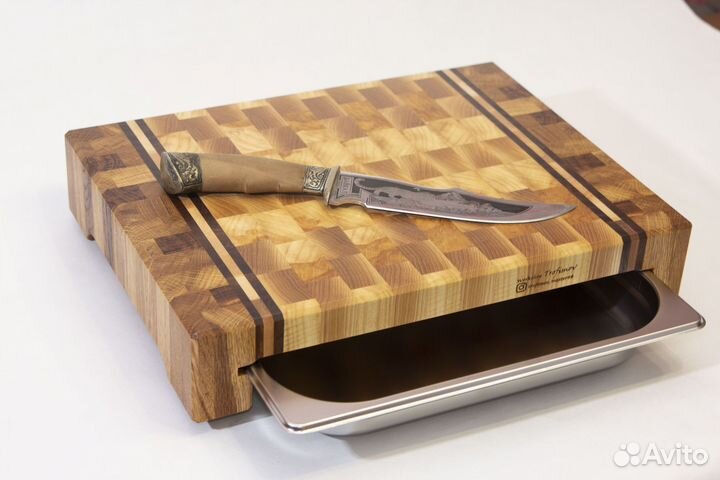 Торцевая разделочная доска с гастроемкостью