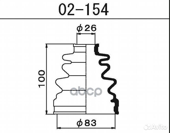 Пыльник шруса (24x80x100) 10 02154 1-56 (Maru