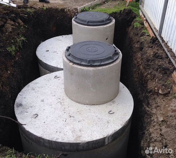 Монтаж септика из бетонных колец под ключ
